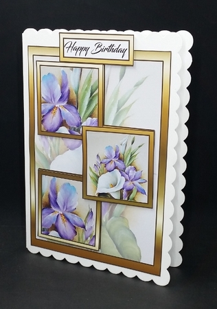 3 squares Irises & lily by Diane  Vermeer