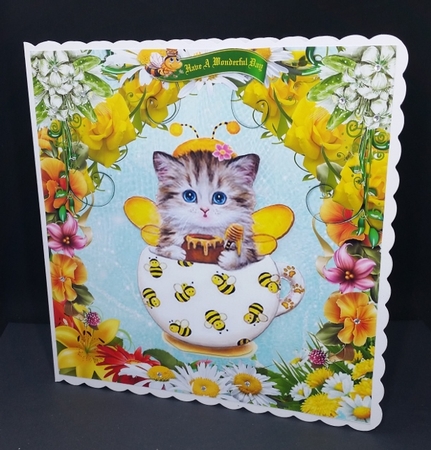 Bumble Bee Teacup by Diane  Vermeer