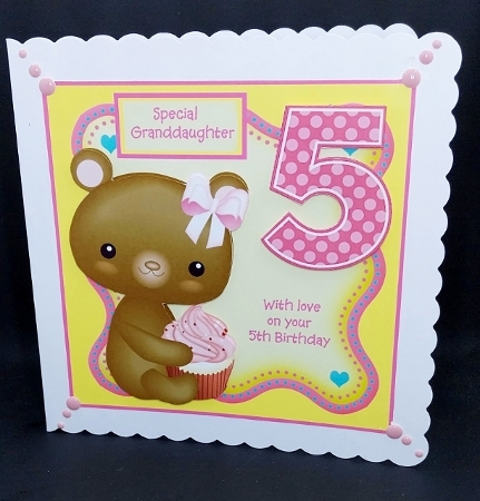 Cupcake mouse 5th birthday card with family tags by Diane  Vermeer