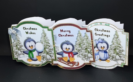 Christmas Penguins Mini Cards 3 by Diane  Vermeer