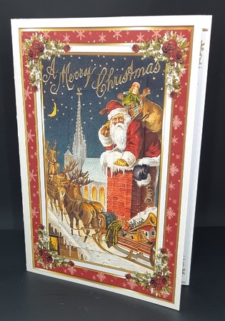 Vintage Father Christmas Pyramid Topper by Diane  Vermeer