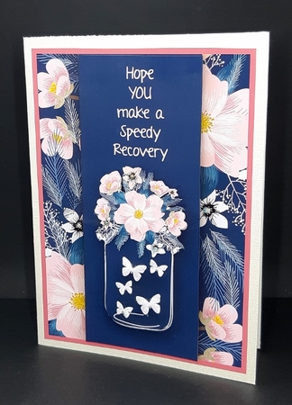 Pink on Navy Ladies Floral Crd Topper by Diane  Vermeer