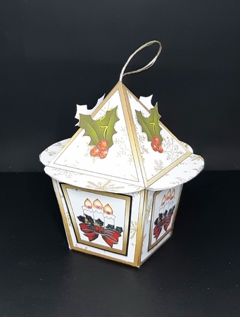 Snowflakes lantern gold by Diane  Vermeer