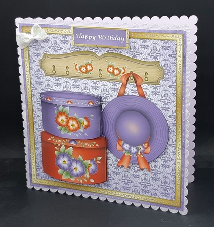 Female birthday card with decoupage hat & boxes by Diane  Vermeer