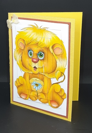 Lion with Daisy Pyramid General by Diane  Vermeer