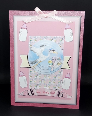 Its a Girl Pyramid Card Front by Diane  Vermeer