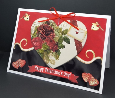 Valentine heart and letter by Diane  Vermeer