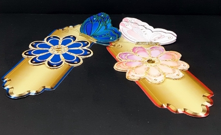 2 Bookmarks or Long Toppers With Flower & Butterfly 3 by Diane  Vermeer