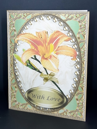 Orange Lily With Love Quick Cut & Fold Card by Diane  Vermeer