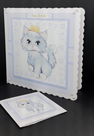 Cute Princess Kitty Topper Plus Gift Tag by Diane  Vermeer
