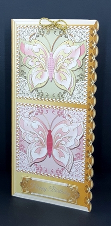 Cut & Fold Scalloped Edge DL Card With Butterflies 1 by Diane  Vermeer
