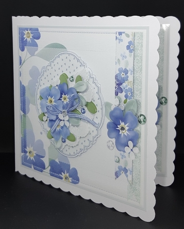 Blue flowers and lace by Diane  Vermeer