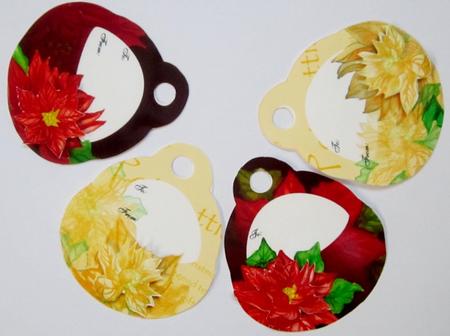 Christmas Poinsettias Tags & Bookmarks by Diane  Vermeer
