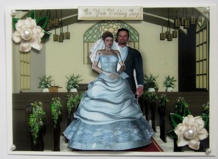 Our Special Day Wedding Couple in the Church with Flowers by Diane  Vermeer