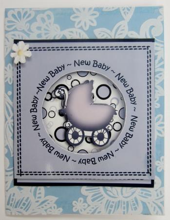 Square Reverse Decoupage/ Aperture New Baby Card 1 by Diane  Vermeer