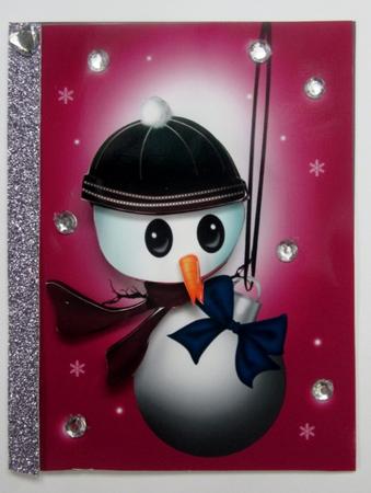 Snowman Riding Bauble by Diane  Vermeer