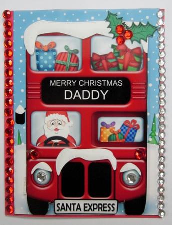 Xmas Santa Express Daddy A5 Quick Card N 3D Decoupage by Diane  Vermeer
