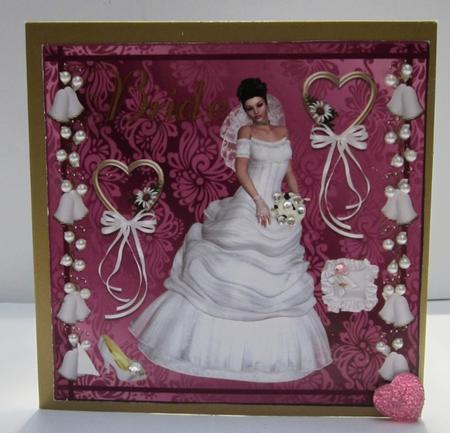 A Brides Day 8x8ins Decoupage Topper by Diane  Vermeer