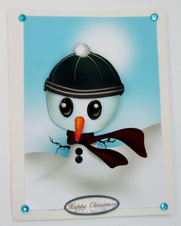 Cute Christmas Snowman by Diane  Vermeer