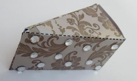 Cream Brocade Cake Slice Gift Box by Diane  Vermeer
