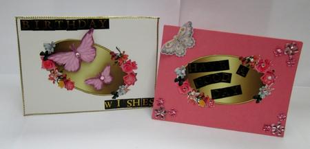 Blank Oval Toppers with Flowers & Butterflies 6 by Diane  Vermeer