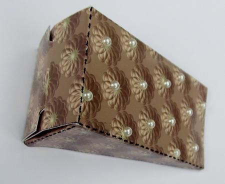 Embossed Flower Cake Slice Gift Box Gold by Diane  Vermeer