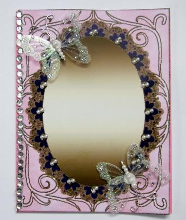 Large Doily with Gold Edge Blank Card 3 by Diane  Vermeer
