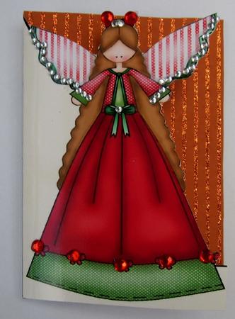 Christmas Time Angel A5 Shaped Front Print and Fold Card by Diane  Vermeer
