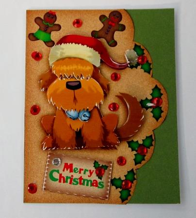 Cute Santa Dog Step by Step Scallop Edge Topper by Diane  Vermeer