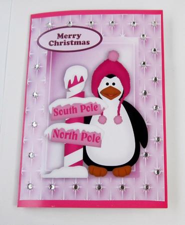 Cute Penguin with Snow Signs in Star Frame A4 by Diane  Vermeer