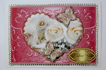 Heart & Butterflies Various Occasions Card Front 2 by Diane  Vermeer