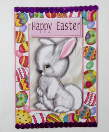 Cute Easter Bunny with Easter Eggs by Diane  Vermeer