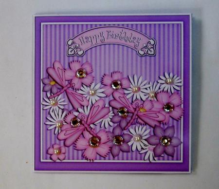 Dragonflies N Flowers Quick Cut and Fold Card by Diane  Vermeer