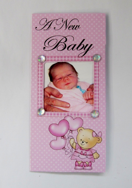 Add a Photo New Baby Girl Card with Easy Fold Frame by Diane  Vermeer