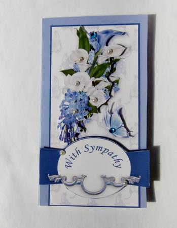 Blue Floral Multi Purpose Cut 'n' Fold Card by Diane  Vermeer