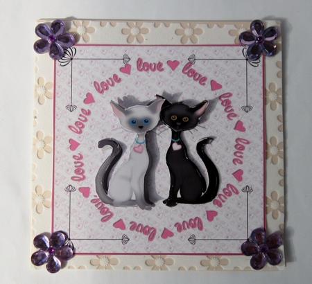 Valentine Cats Couple - or Anniversary/engagement by Diane  Vermeer