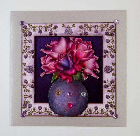 Beautiful Vase of Twilight Roses by Diane  Vermeer