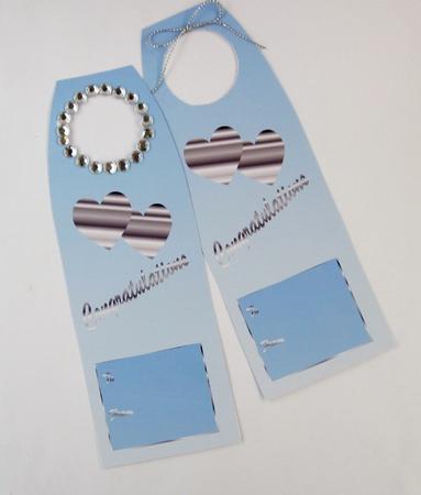 Congratulations Bottle Gift Tag Silver and Blue by Diane  Vermeer