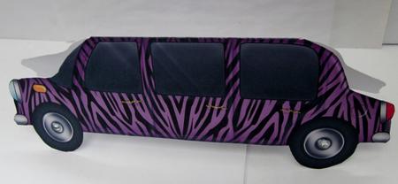 Large Dl Zebra Stripe Stretch Limo Shaped Card by Diane  Vermeer