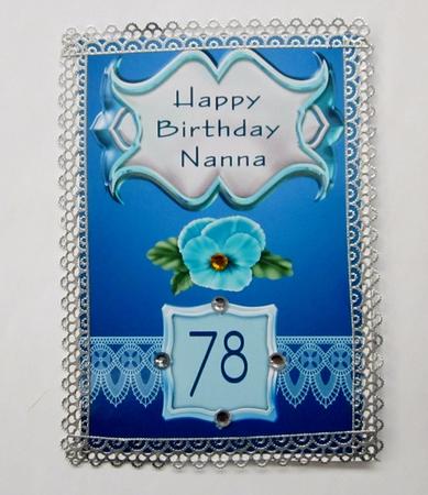 Happy Birthday Nan Septarian Ages in Blue by Diane  Vermeer