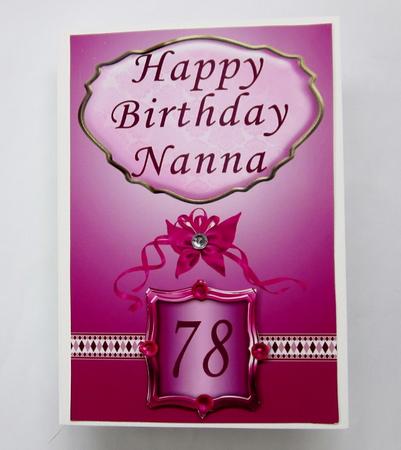 Happy Birthday Nan with Septarian Ages in Burgunday by Diane  Vermeer