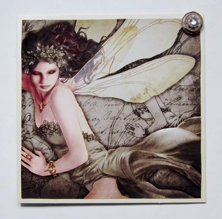 Forest Fairy Acantha (brown) 8x8 Quick Card by Diane  Vermeer