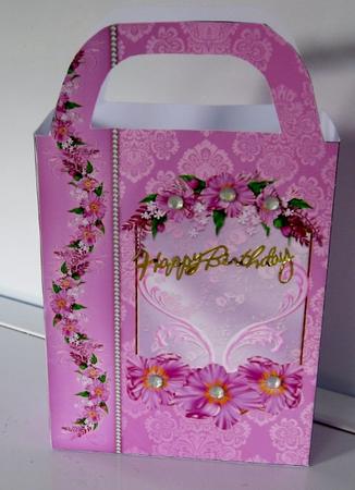 Pink Floral Gift Bag 2 by Diane  Vermeer