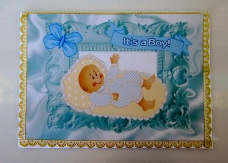 Sweet Little Baby Boy, in Ornate Crib, A4 Topper by Diane  Vermeer