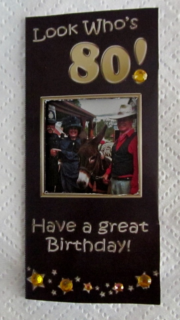 Add a Photo 80th Birthday Card with Easy Fold Frame by Diane  Vermeer