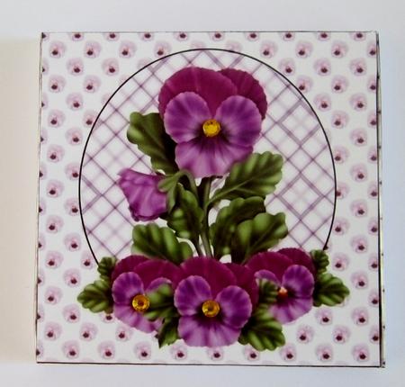 Purple Pansy Card Box by Diane  Vermeer