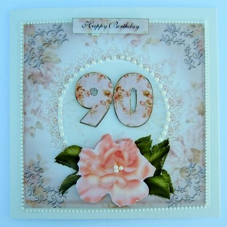 90th Birthday Pink Rose by Diane  Vermeer