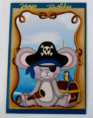 Blue Pirate Mouse Topper 1 by Diane  Vermeer