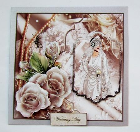 Vintage Bride Card Front with Topper and Decoupage by Diane  Vermeer