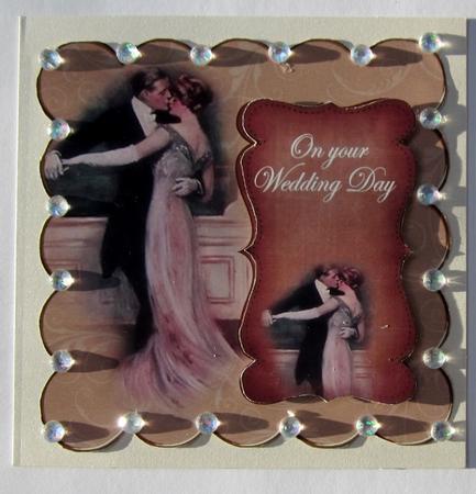 Gold Dancing Couple Wedding Day 8in Scallop Topper by Diane  Vermeer